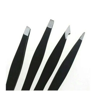 4 Tip Tweezer Set Stainless Steel‎ Precision Tweezers Pluckers Eyebrow Shaping 4